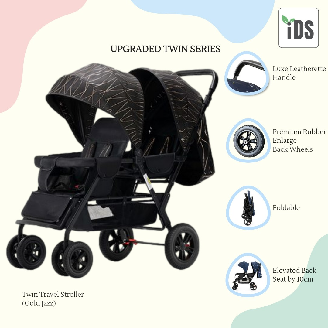 [iDS] Reclining Twin Stroller Double Stroller Dual Stroller Front