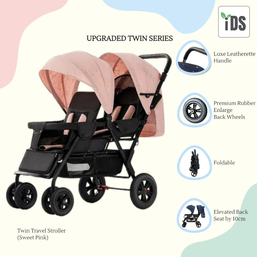 [iDS] Reclining Twin Stroller Double Stroller Dual Stroller Front ...
