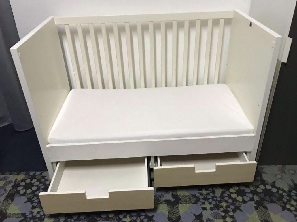 Ikea Baby Cot Stuva with drawers, Babies & Kids, Baby Nursery & Kids