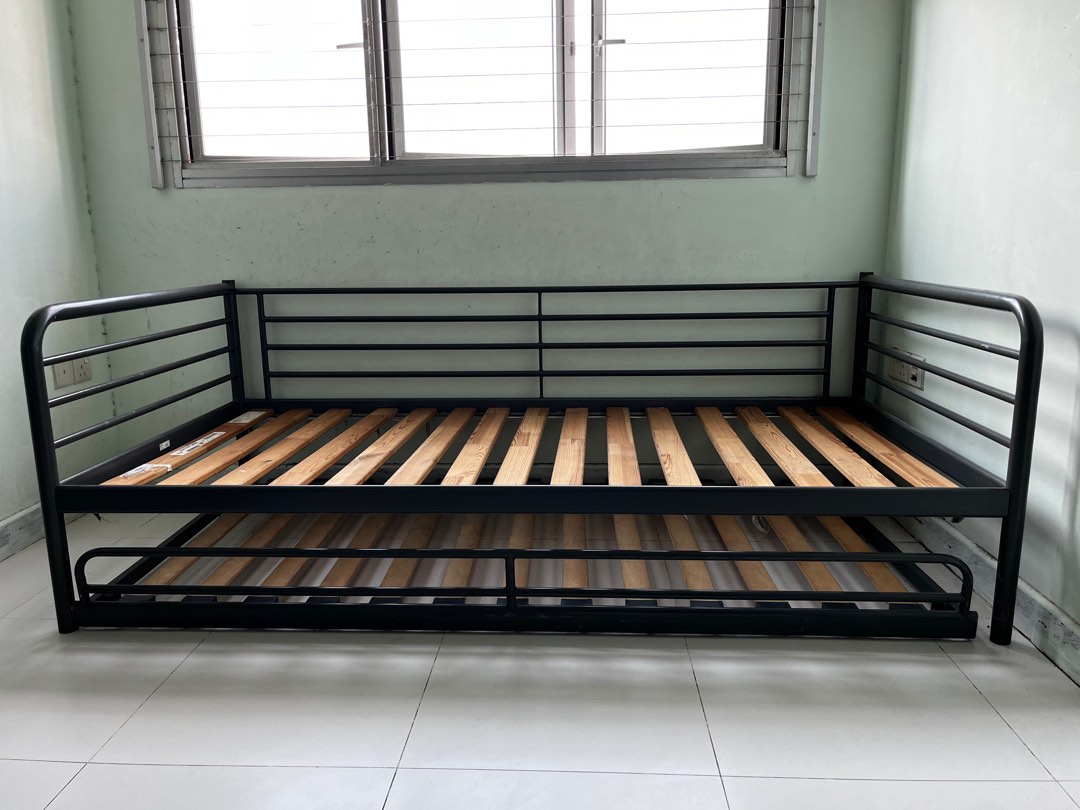 Ikea single bed with slidein underbed, Furniture & Home Living, Furniture, Bed Frames