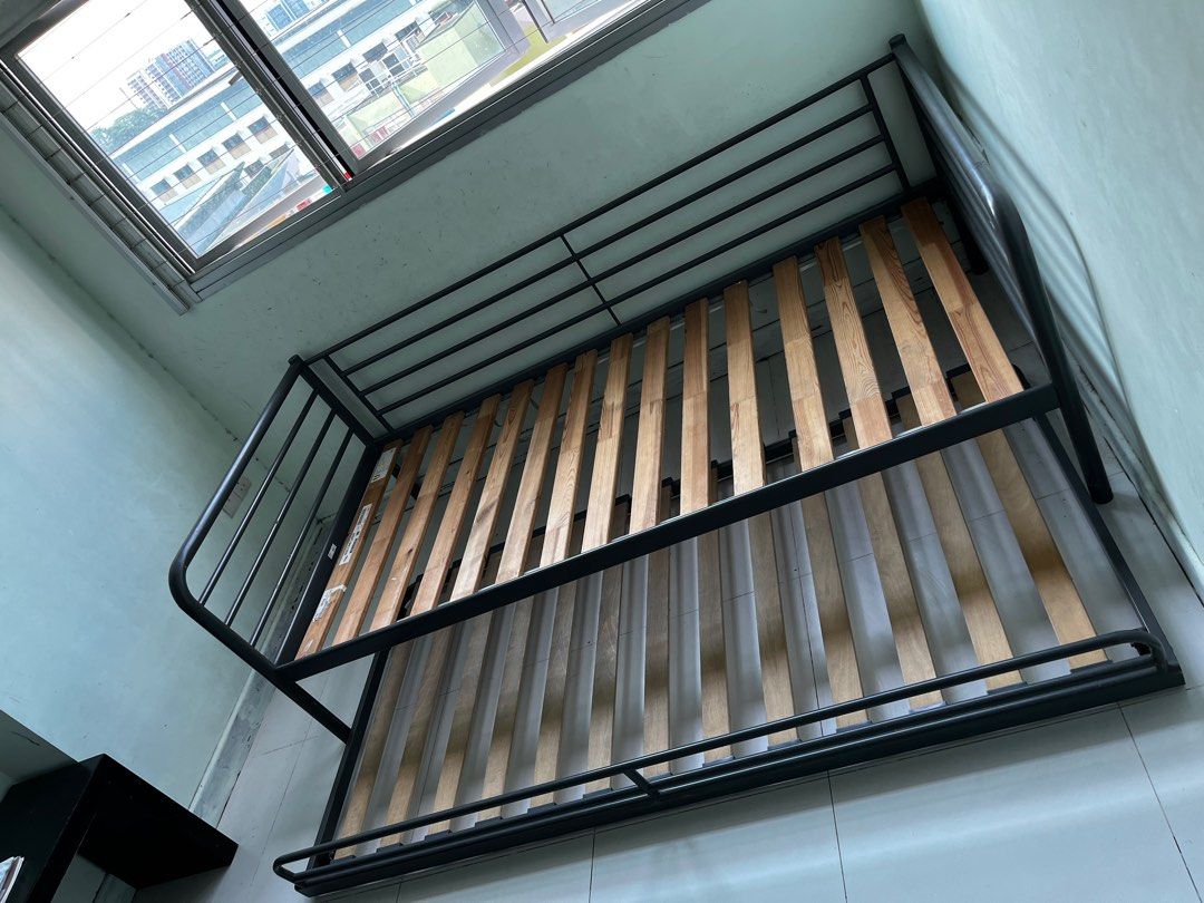 Ikea single bed with slidein underbed, Furniture & Home Living