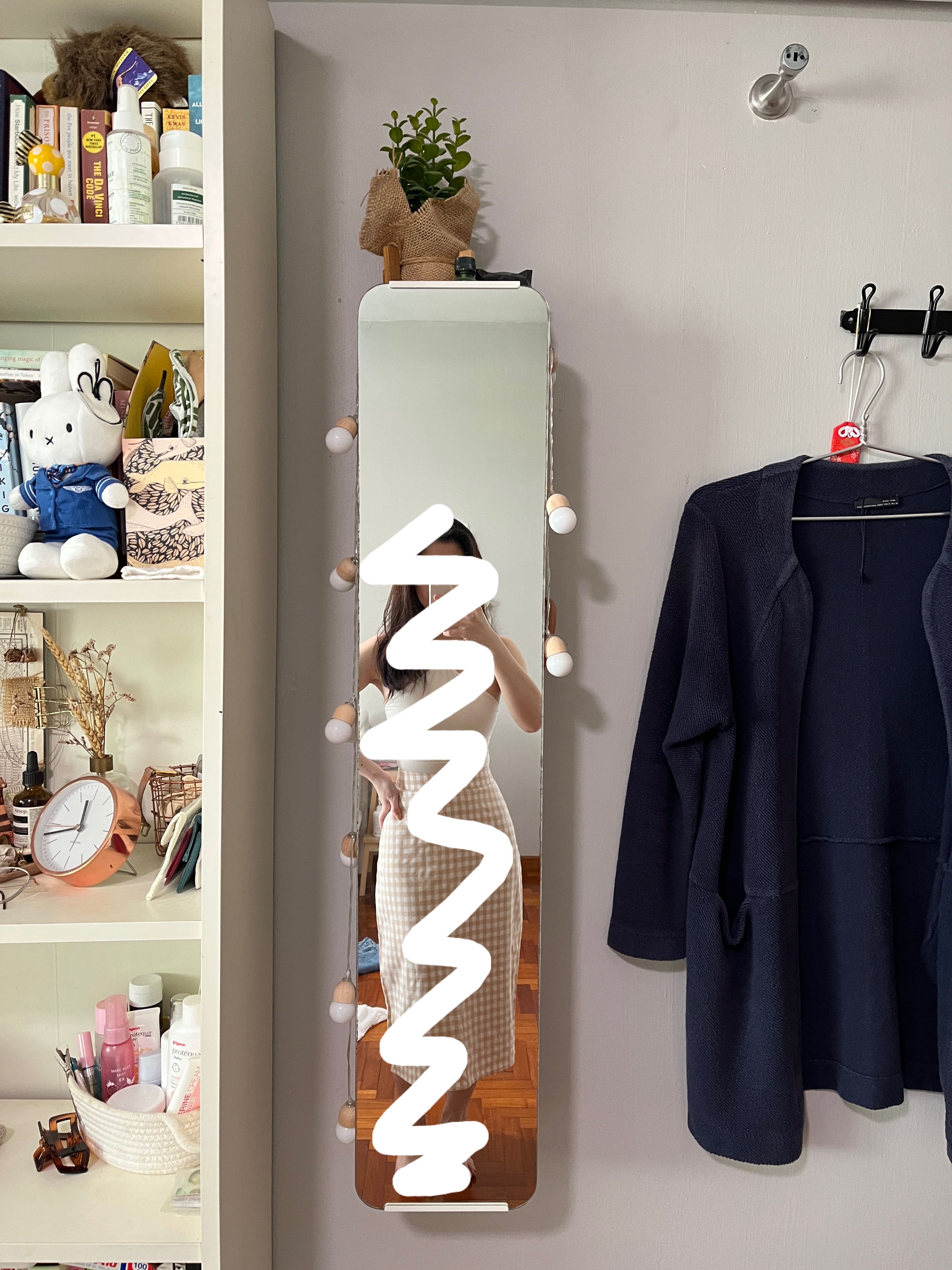 IKEA wall mirror with shelving, Furniture & Home Living, Home Decor