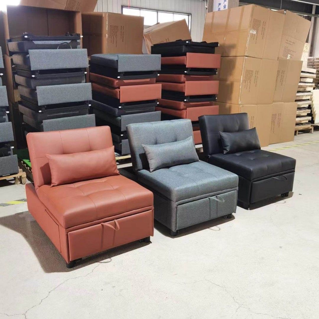 IMPORTED SOFA BED (Category: Sofas) located in Quezon City. Submitted by wcfonlinestore (Listing ID 1220422575, Image 1). Description: Imported Sofa Bed Size 178*77*68 cm Leather / fabric P12,500 On hand stocks 4 sets Orange leather 6 sets gray fabric 4 sets black leather Add delivery charge depende sa location.