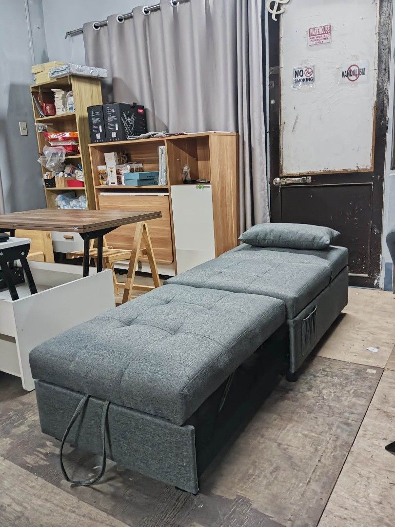 IMPORTED SOFA BED (Category: Sofas) located in Quezon City. Submitted by wcfonlinestore (Listing ID 1220422575, Image 3). Description: Imported Sofa Bed Size 178*77*68 cm Leather / fabric P12,500 On hand stocks 4 sets Orange leather 6 sets gray fabric 4 sets black leather Add delivery charge depende sa location.