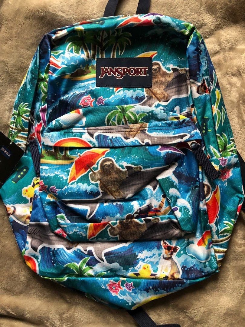 Jansport 25L Superbreak Multi Wet Sloth Women s Fashion Bags Wallets Backpacks on Carousell