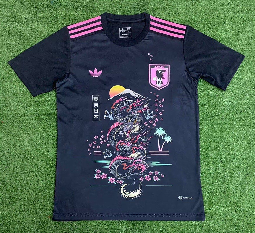 Japan black Dragon Jersey 2023 Football Jersey, Men's Fashion