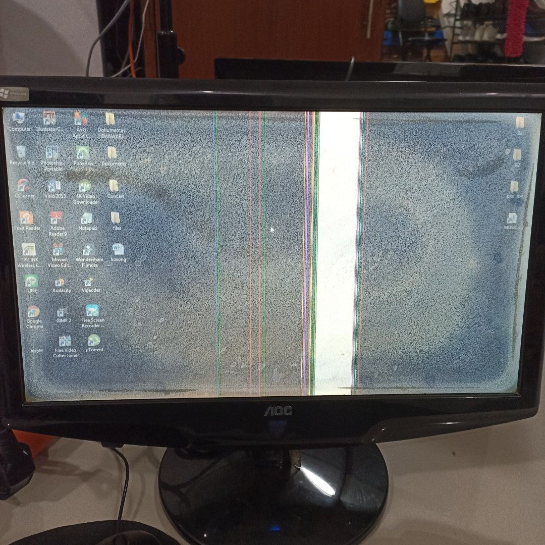 Jual Layar Monitor For Pc Computer Aoc 20 Inch Lcd Rusak Murah On Carousell