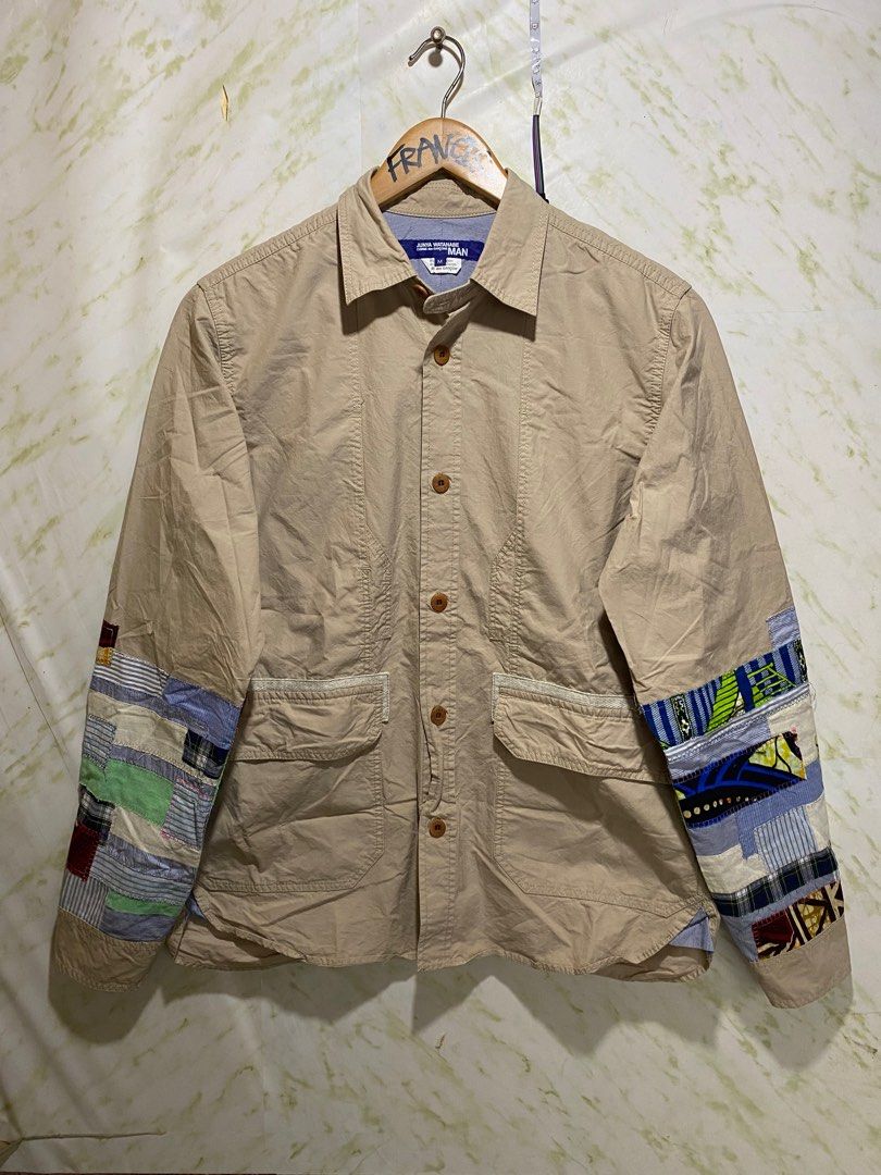 Junya Watanabe Man - Comme Des Garcons - Patchwork (Category: Coats, Jackets and Outerwear) located in Paranaque City. Submitted by millennial_goodz (Listing ID 1220414072, Image 1). Description: WTS Junya Watanabe Man Comme Des Garcons Crew longsleeves patchwork design on the sleeves Made in Japan Size Medium (21" W - 27.5" Length) P2,500 only DM.