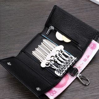Key Wallet Genuine Leather Fashion Zipper Case Men Coin Pouch Key Holder Short - [Instock] [Free Courier Delivery]