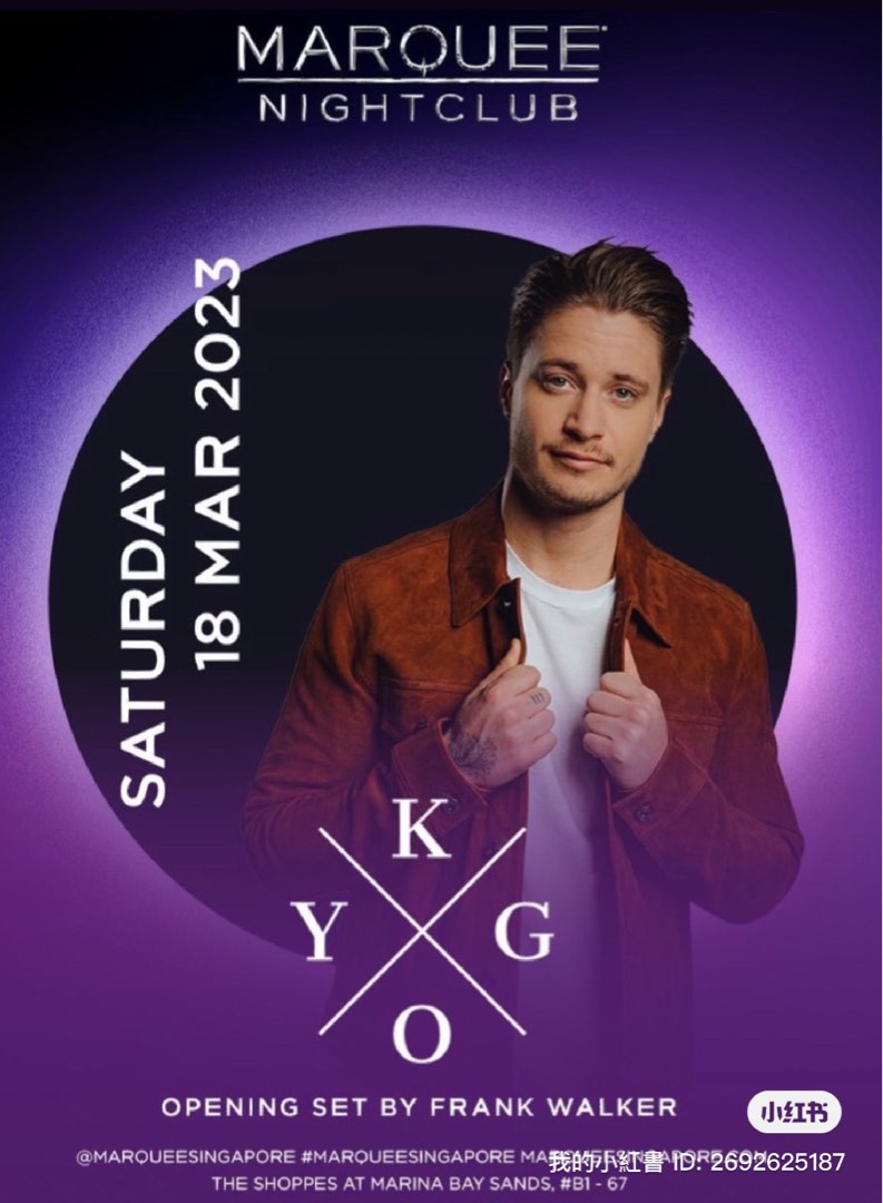 Kygo Tickets and sofa sharing marquee ticket, Tickets & Vouchers, Event