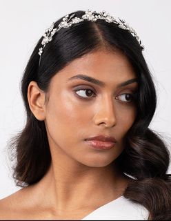 Lovisa Silver Fine Floral Pearl Headband Bridal Head Accessory (Prom / beauty pageant)