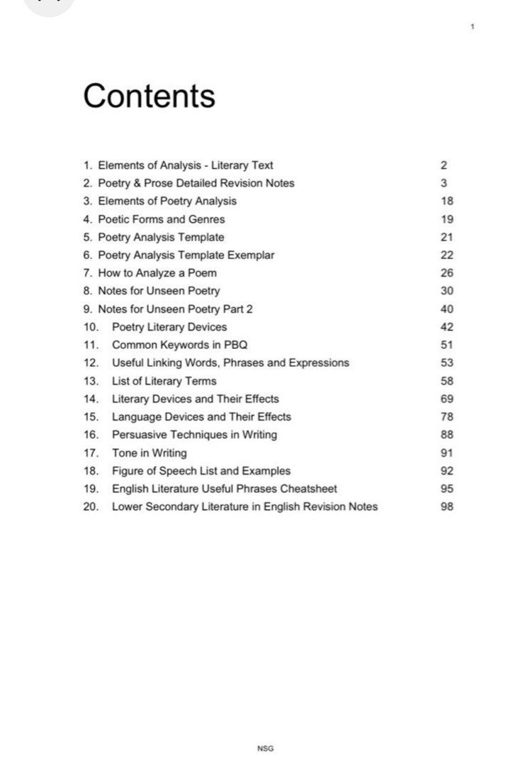 LOWER SECONDARY SEC 1 SEC 2 LITERATURE IN ENGLISH|EXPRESS/NORMAL  ACADEMIC|COMPREHENSIVE CRITICAL & LITERARY SKILLSETS, THEORY AND  SKILL-BASED ANALYSIS (PROSE AND POETRY) COMPLETE GUIDED NOTES &  SUPPLEMENTARY LEARNING MATERIAL, Hobbies & Toys, Books