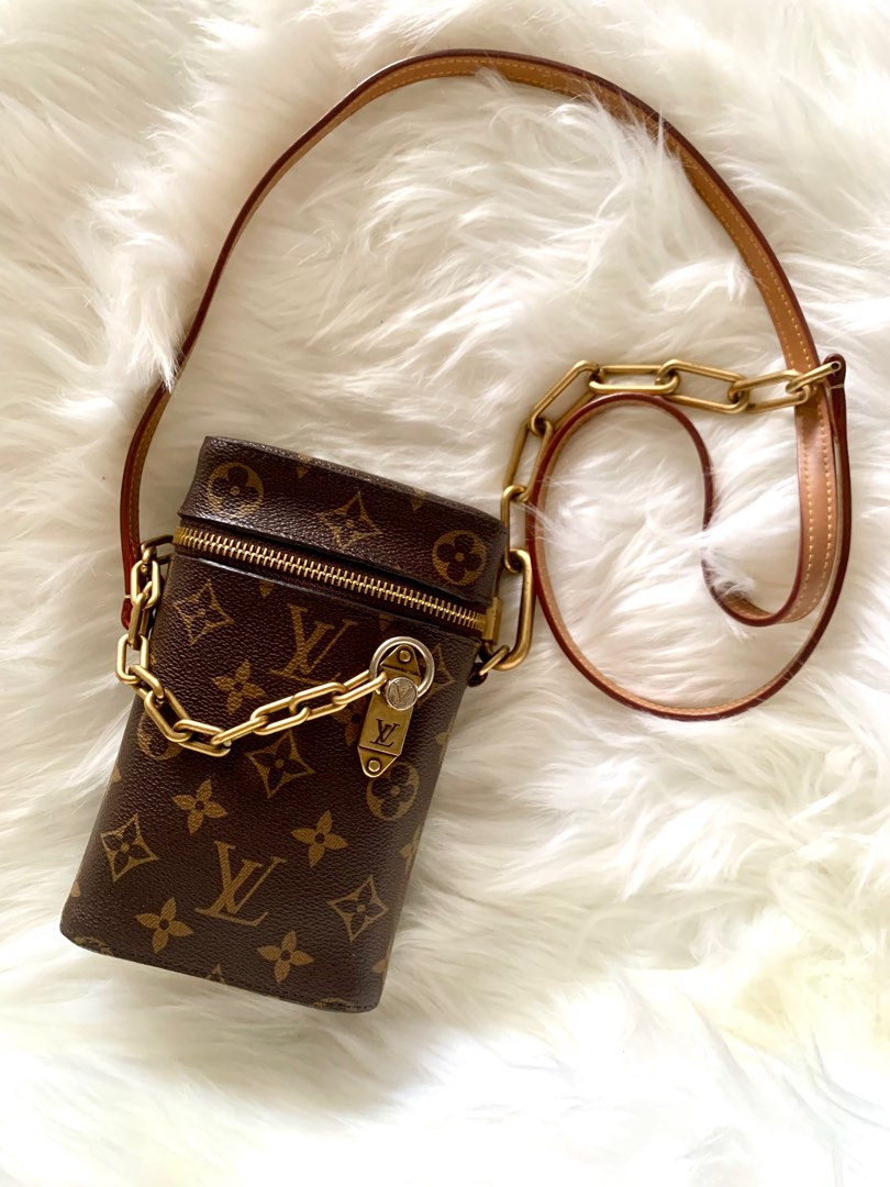 LV LV Unisex Phone Box Bag in Monogram Coated Canvas-Brown in 2023