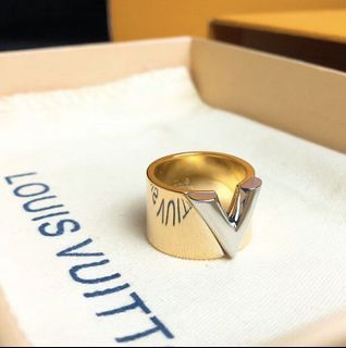 Louis Vuitton ring Swarovski with Gold Hardware ?~ Swarovski Used T19445