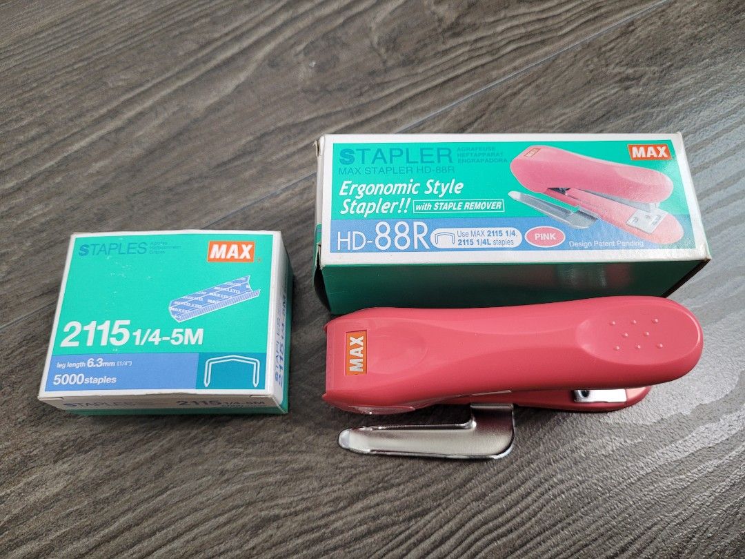 Max HD88R Ergonomic Stapler with Stapler Bullet, Hobbies & Toys