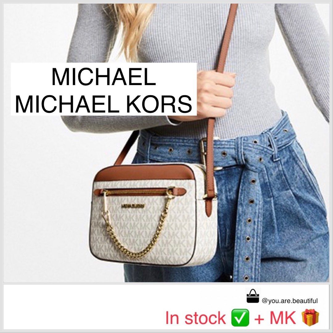 Michael Kors Jet Set Large Saffiano Leather Crossbody Navy Blue Bag,  Women's Fashion, Bags & Wallets, Cross-body Bags on Carousell