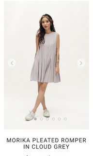 MORIKA PLEATED ROMPER IN CLOUD GREY