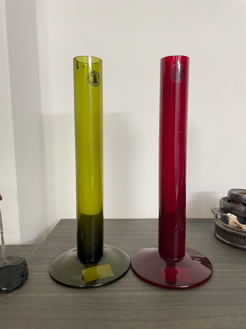 narrow glass vase, Furniture & Home Living, Home Decor, Vases