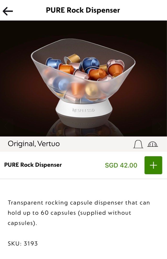 Nespresso Pure Rock Dispenser Furniture Home Living Kitchenware Tableware Coffee Tea Tableware on Carousell