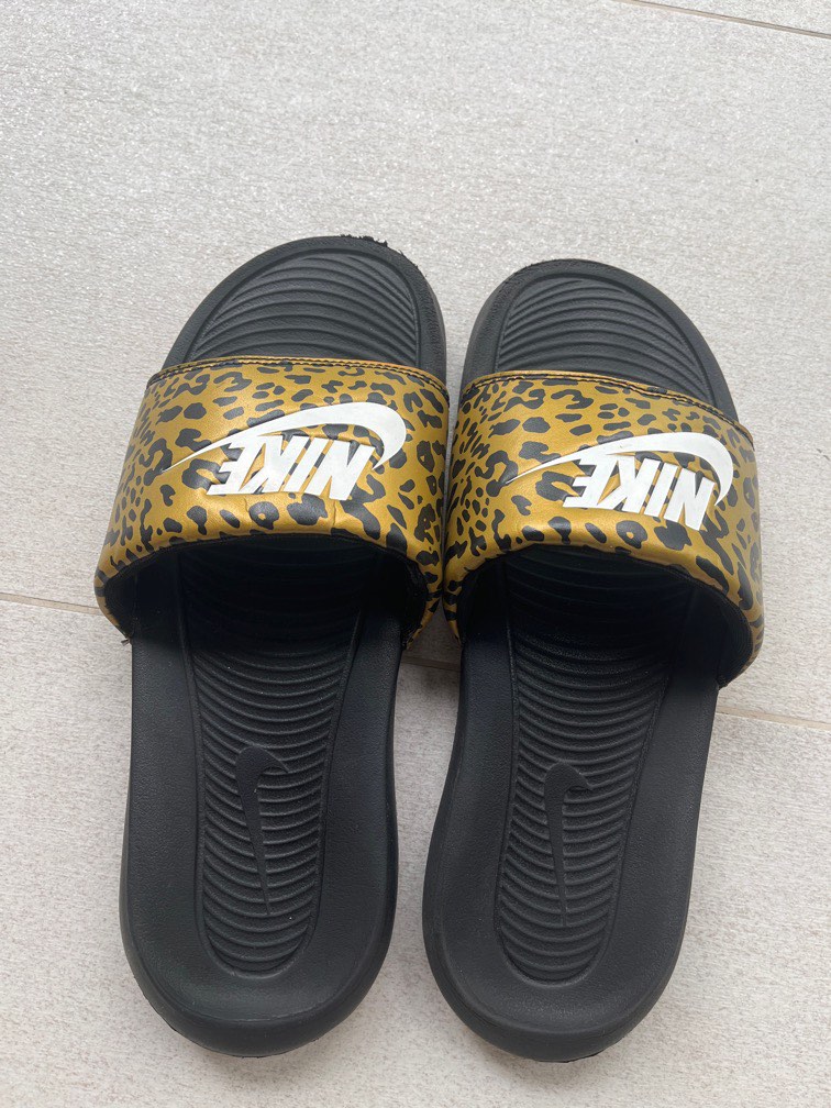 Nike Leopard Prints Slides, Women's Fashion, Footwear, Flipflops and