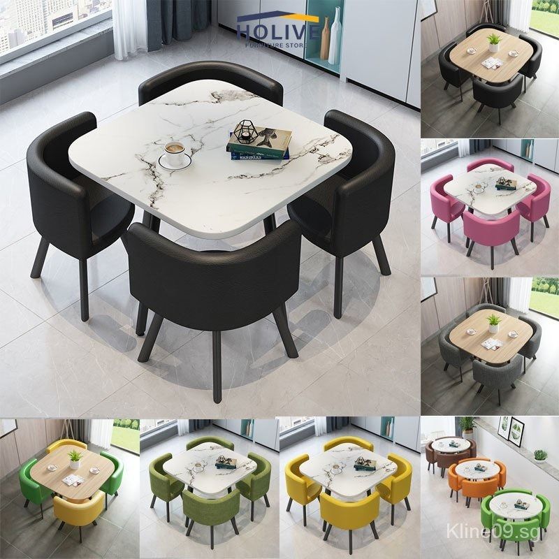 Nordic Dining Table Simple Combination Set With 4 Dining Chairs Family ...