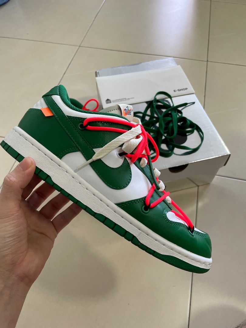 Off-white x nike dunk low pine green where to buy clearance