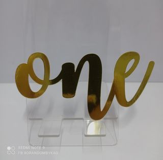one Cake Topper Mirror Gold Cardstock