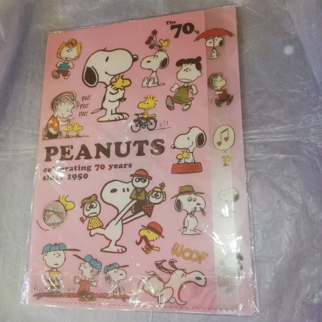 Original Pink 1970's Peanuts Snoopy 70th Anniversary A4 Size Clear File ...