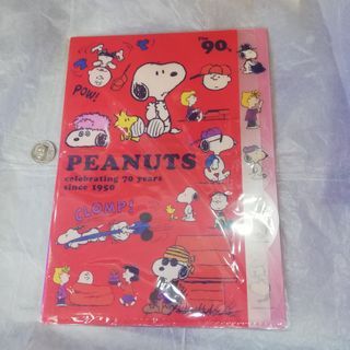 Original Red 1990's Peanuts Snoopy 70th Anniversary A4 Size Clear File with 5 Dividers