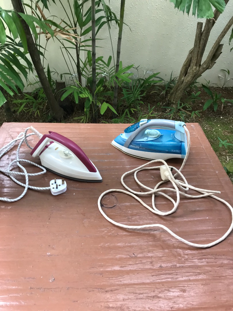 Philips Careeza steam iron 15 and Tefal Easygliss 30 iron 12. Both