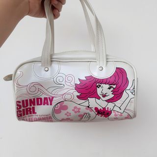 Pink white bowling Vintage bag  handbag Y2k sytle
