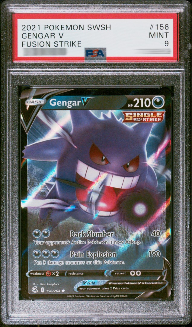 PSA MINT 9 2021 Pokemon Sword & Shield Fusion Strike, 156 Gengar V