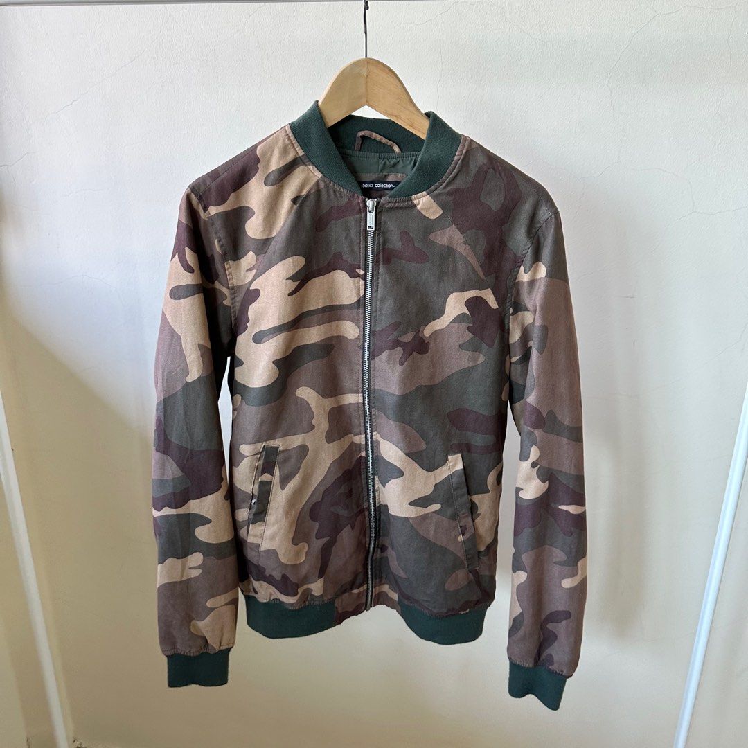 Pull Bear Camo Bomber Jacket