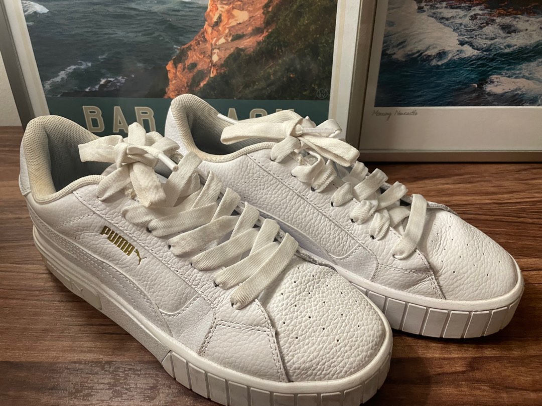 Puma white top platform sneakers