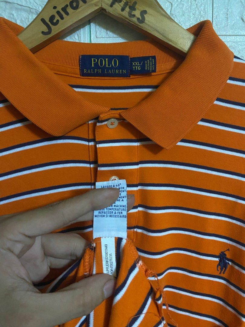 Polo Ralph Lauren】ORANGE ストライプ B.Dシャツ-