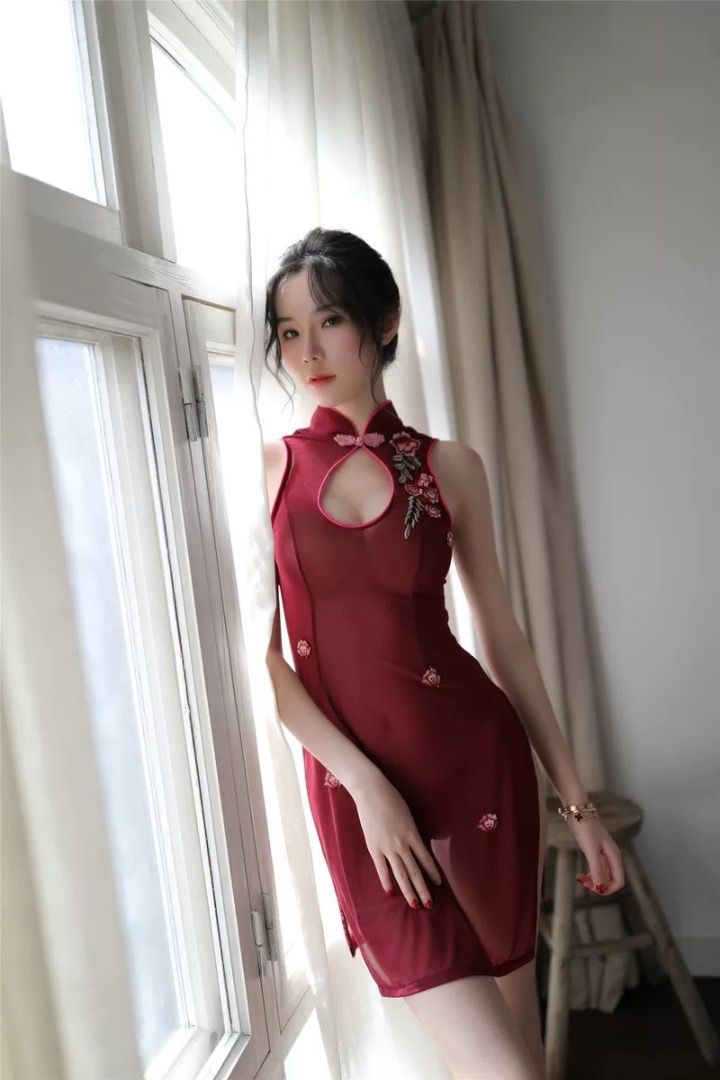 Sexy Lingerie Lace Sleepwear Cosplay Cheongsam Chinese QIPAO Women  Nightdress