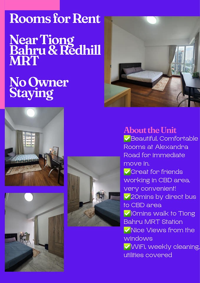 Rent Beautiful Rooms at Tiong Bahru/Redhill No Owners Stay, Property
