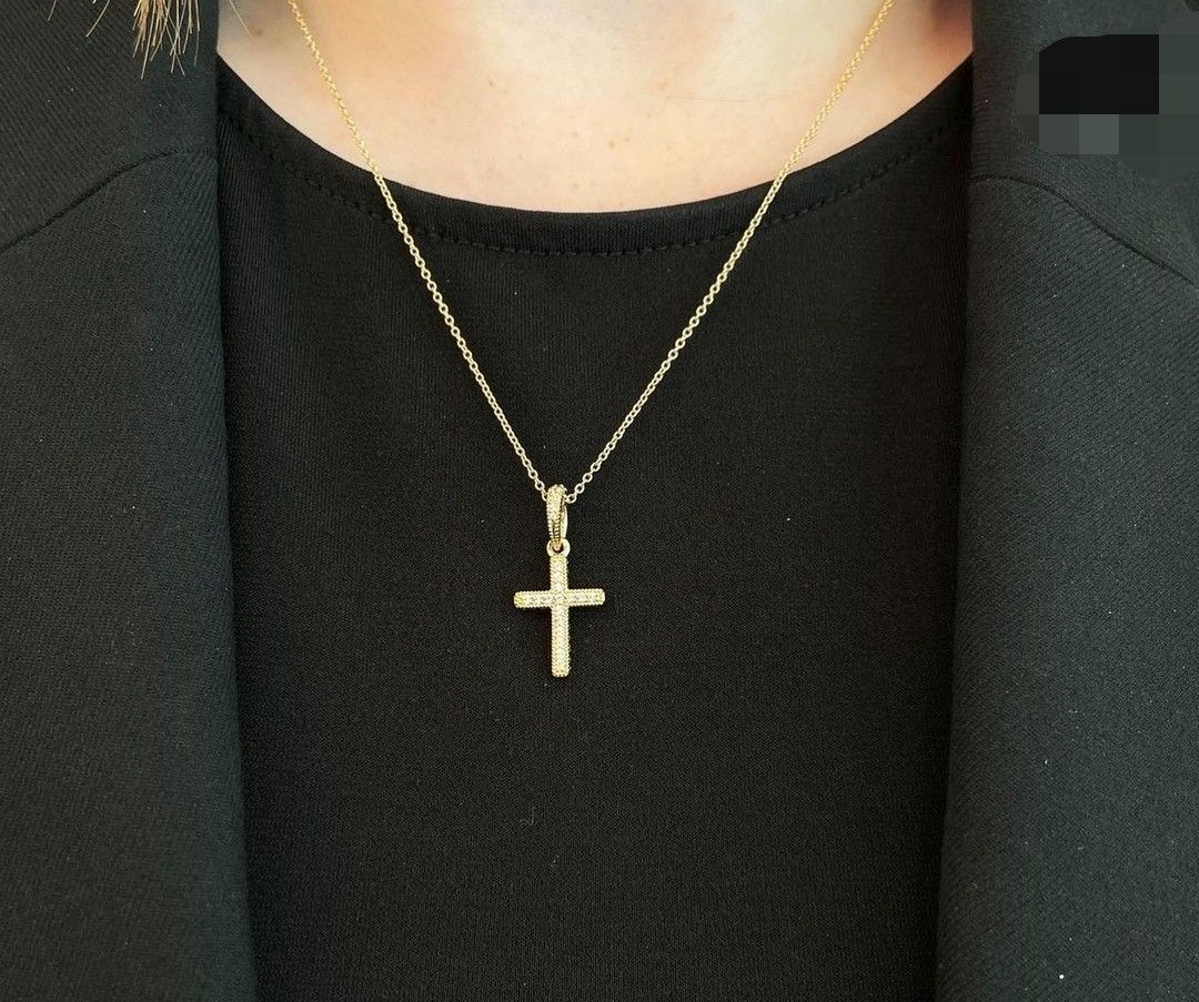 SALE PANDORA GOLDSHINE CROSS NECKLACE Women s Fashion