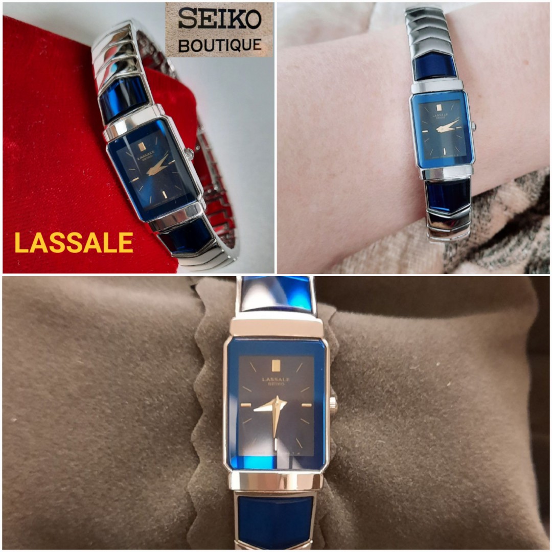 SEIKO LASSALE 絕版古董未使用高奢石英腕錶, 名牌精品, 精品手錶在旋轉拍賣