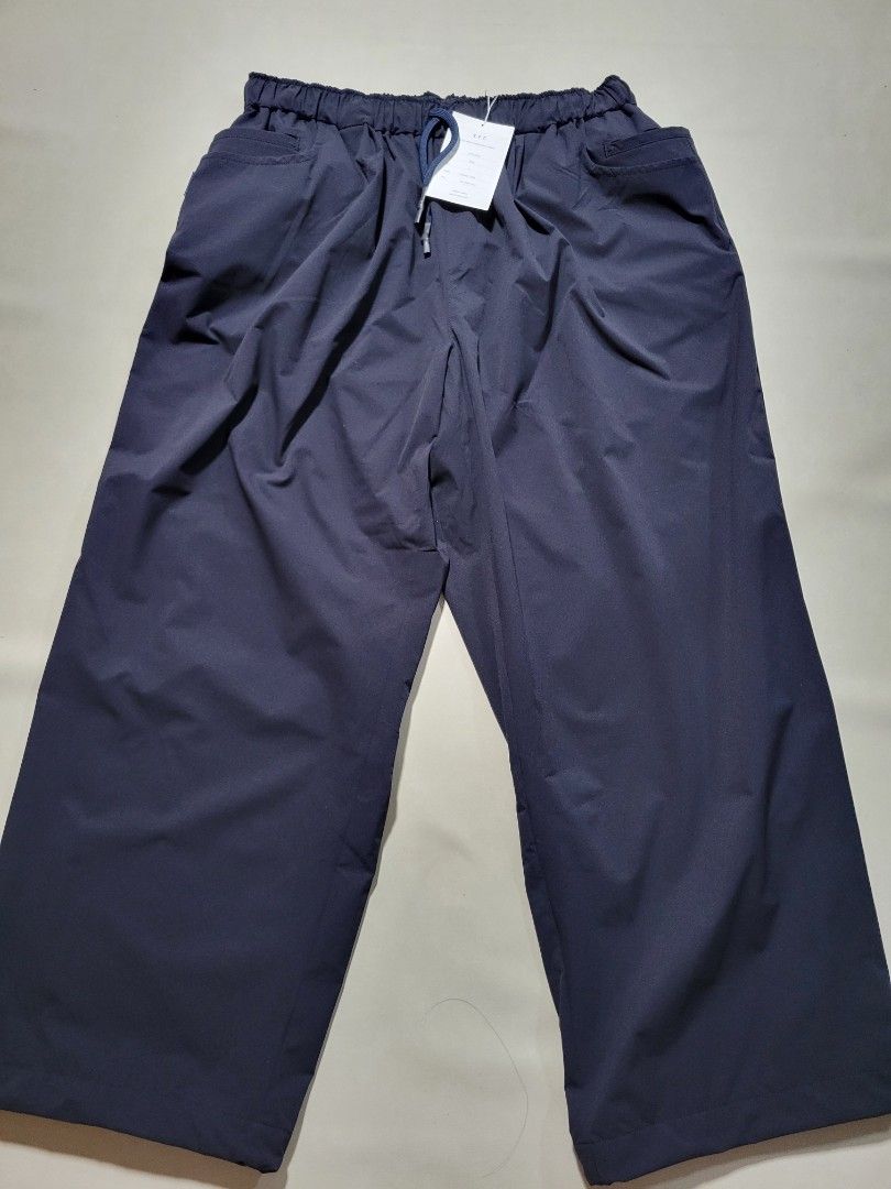 SFC SS23 SUPER WIDE TAPERED EASY PANTS NAVY L, 男裝, 褲＆半截裙