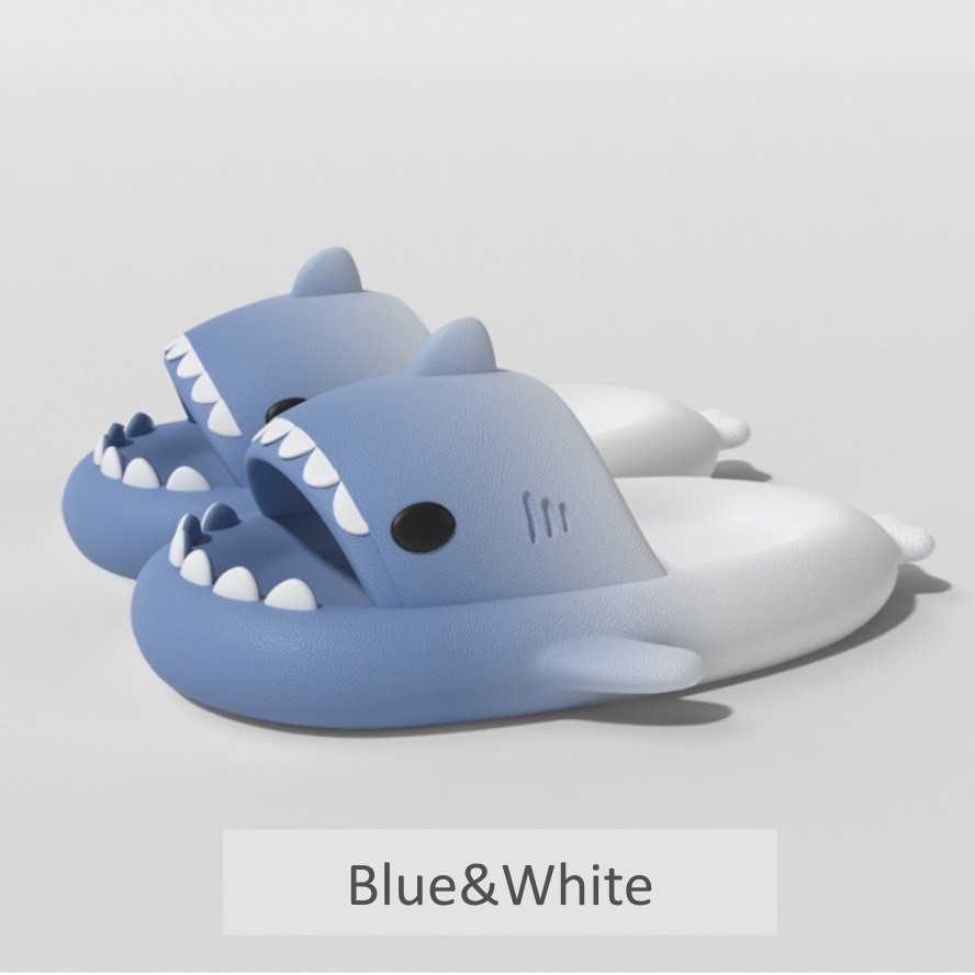 Shark Slides - Blue&White Gradient, Men's Fashion, Footwear, Flipflops and  Slides on Carousell