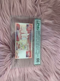 Solid#4 / Singapore $10 Ship Notes / PMG 66 EPQ / GEM UNC