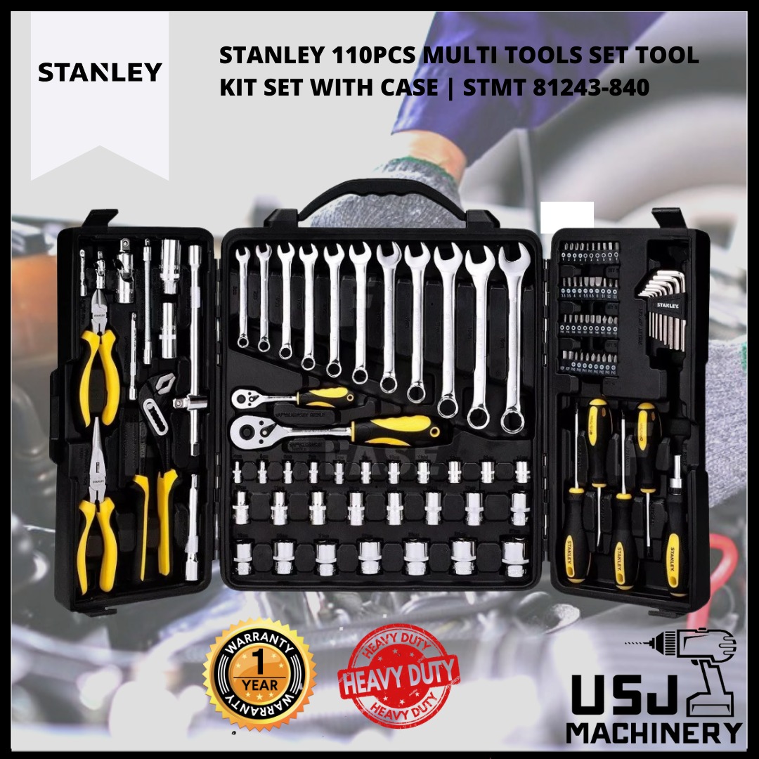 STANLEY 110Pcs Multi Tools Set Tool Kit Set with Case STMT 81243-840  WORKSHOP TOOLS SET -, Furniture  Home Living, Home Improvement   Organisation, Home Improvement Tools  Accessories on Carousell