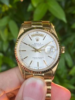🔥STEAL ROLEX Daydate 18038 Silver Dial
