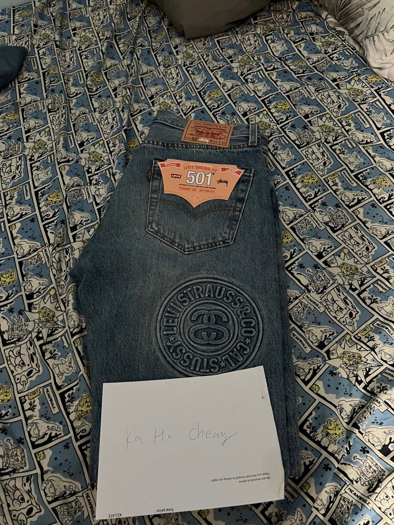 Stussy levis Embossed 501 Jeans, 男裝, 褲＆半截裙, 牛仔褲- Carousell