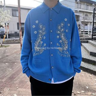 supreme beaded appliqué cardigan 黒 XL-