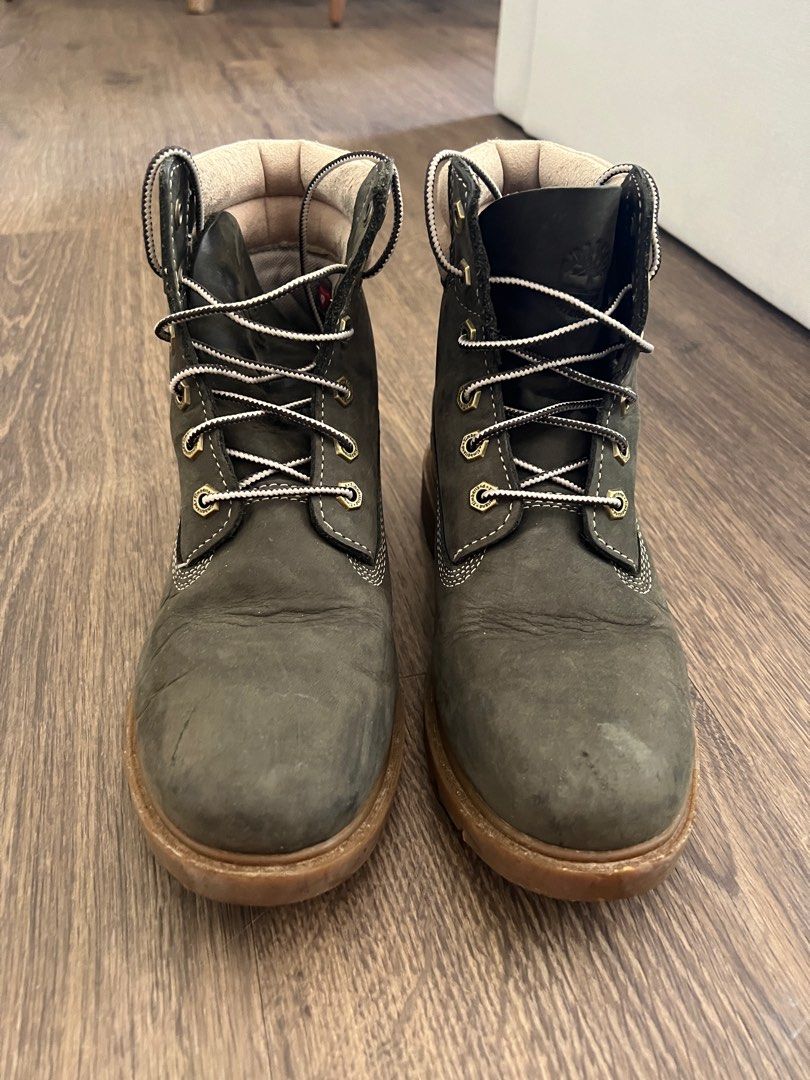 Olive green cheap timberlands womens