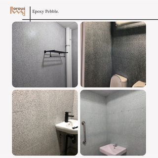 Toilet Renovation Epoxy Flakes OVERLAY for wall (NO HACKING) | Overlay Tiles | Anti-slip | HDB | BTO | Condo renovation