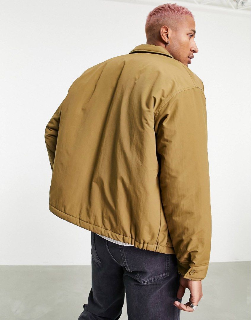Topman oversized coach jacket in khaki, Men's Fashion, Coats, Jackets and  Outerwear on Carousell