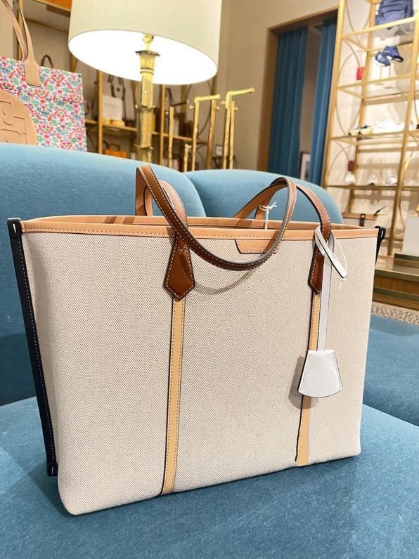 Tory Burch Perry Canvas Triple-Compartment Tote